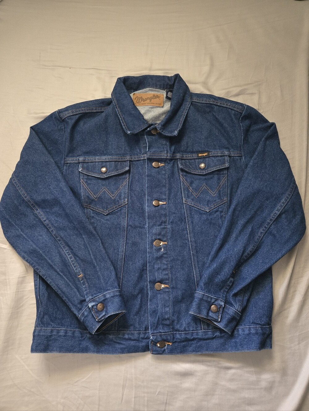 Wrangler Dark Blue Denim Jacket - Men's Classic Trucker